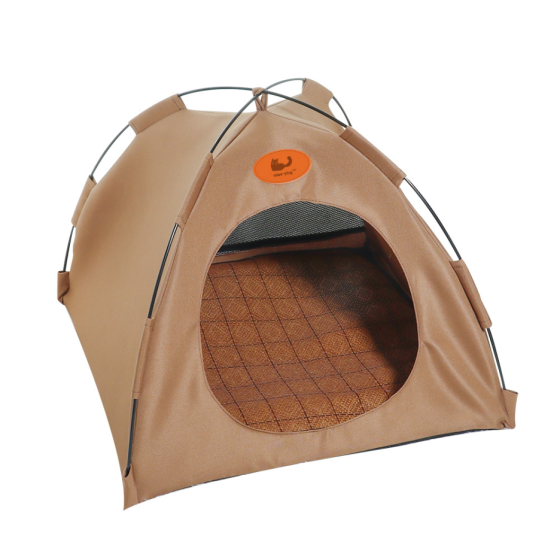 The pet small tent is detachable and washable. It is a semi-enclosed tent with breathable MATS and a pet mat
